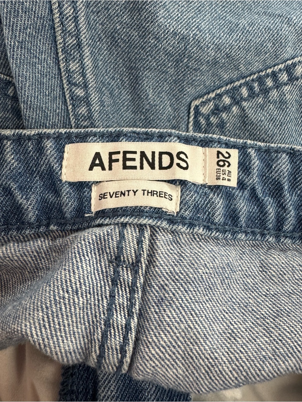 AFENDS Seventy-Threes Denim Short Worn Blue 26 - Picture 8 of 11